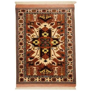 Bakero Guchan 0509 Szőnyeg, 131x168 cm, kézi csomózású afgán gyapjú szőnyeg geometrikus medállal - Bakero