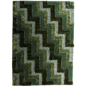 Bakero Vedia olajzöld szőnyeg geometrikus cikk-cakk mintával, 140x200 cm - Bakero