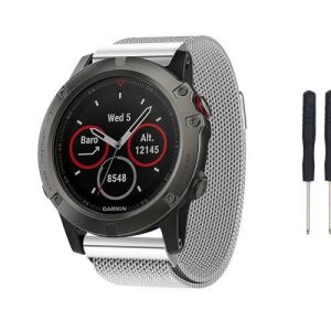 Okosóra milánói szíj - rozsdamentes acél, mágneses, 26mm csavaros / tengelyes rögzítéshez - EZÜST - csavarhúzókkal - csavarhúzókkal - Garmin fenix / fenix 2 / fenix 3 / fenix 3  HR / tactix / D2 122762814 - Okosóra szíj