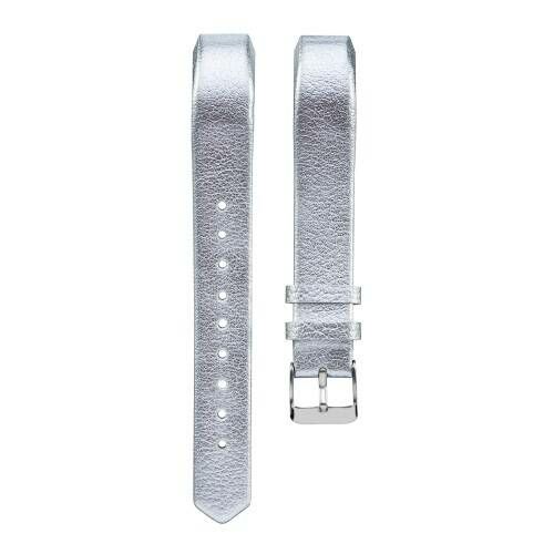 Okosóra szíj - EZÜST - valódi bőr, 115mm + 90mm hosszú - Fitbit Alta / Fitbit Alta HR 122762824