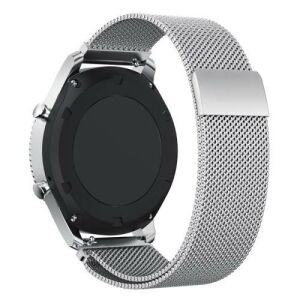 Okosóra milánói szíj - rozsdamentes acél - EZÜST - fém háló kialakítás, mágneses - 250mm hosszú, 22mm széles - SAMSUNG Galaxy Watch 46mm / SAMSUNG Gear S3 Classic / SAMSUNG Gear S3 Frontier 122762851 - Okosóra szíj