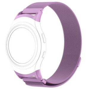 Okosóra milánói szíj - rozsdamentes acél - LILA - fém háló kialakítás, mágneses, 245mm hosszú, 20mm széles - SAMSUNG Gear Fit 2 SM-R360 / SAMSUNG Gear Fit 2 Pro SM-R365 122762864 - Okosóra szíj