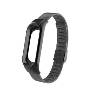 Xiaomi Mi Band 3/4 - Rozsdamentes Acél Szíj - Fekete - 175-235mm 122762870 - Okosóra szíj