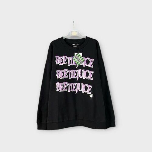 Beetlejuice fekete oversize pulóver nőknek