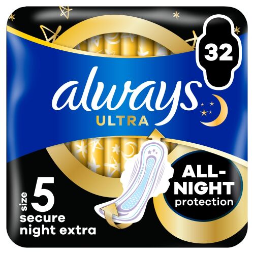 Always Ultra Secure Night Extra geflügelte Damenbinde 32 Stk. 122780046