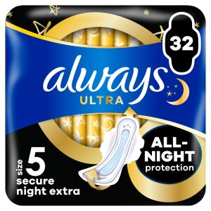 Always Ultra Secure Night Extra winged Sanitary Napkin 32pcs 122780046 - Always