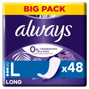 Always Daily Protect Long Panty Liners, 48 count, fragrance and dye free - Always