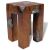 Teak és gyanta szék, kézzel készített, egyedi design, oldalnézet