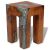 Teak és gyanta szék, kézzel készített, egyedi design, oldalnézet