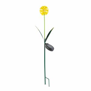 Lumini solare cu flori de hortensie, 25 LED-uri albe calde, marca Garden of Eden, floare galbenă, decor exterior - Lanternă solară