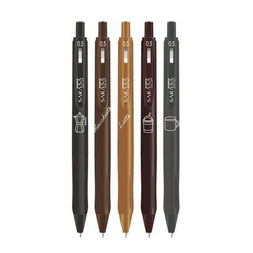 Zseléstoll, 0,33 mm, nyomógombos, ZEBRA "Sarasa Study with Coffee", 5 különböző szín 122885889