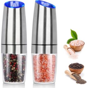 2-dijelni set električnih soljenki i soljenki za vino s LED svjetlom - srebrni 122826883 - Skladištenje i organizacija