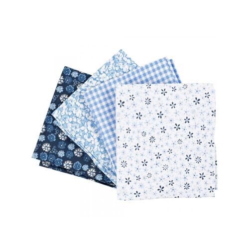 Patchworkstoff Blau 45x55cm, 4Stk. 122828004