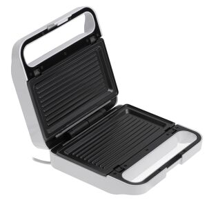 Sandwich maker Adler AD 3070w deschis, cu plăcile grătar vizibile - Sandwich-maker