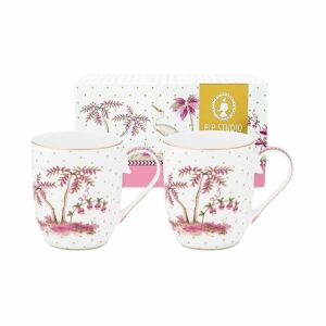 Zestaw 2 filiżanek, porcelana, Pip Studio, Dots Gold Pink, 145 ml, kolekcja Jolie 122829057 - Obsługa