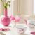 Pip Studio Jolie Gold Pink porcelán tál, 18 cm, pálmafával és madárral díszítve, asztalterítésben