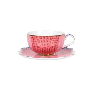Šálka na espresso s podšálkou, kolekcia Royal Multi, ružová, 125 ml, Pip Studio. 122829098