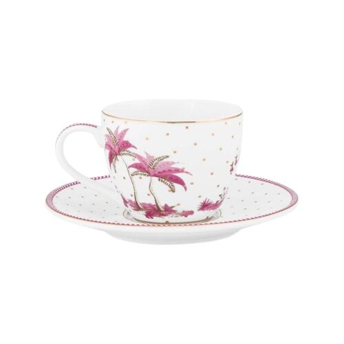 Espressotasse mit Untertasse, Pip Studio, Dots Gold Pink, 120 ml, Jolie Kollektion 122829108