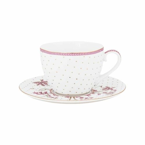 Espressotasse mit Untertasse, Pip Studio, Dots Gold Pink, 280 ml, Jolie Kollektion 122829110