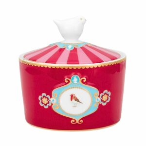 Porcelánová cukornička, Pip Studio, červená/ružová, 300 ml, kolekcia Love Birds 122829134 - Pip Studio