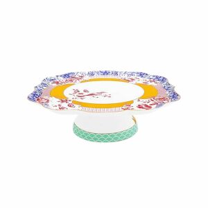 Suport de tortă din porțelan Pip Studio Royal Multi Collection, 24x24 cm, cu un design floral colorat cu accente aurii - Pip Studio