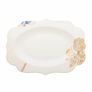 Talerz porcelanowy owalny, Pip Studio, biały, 40 cm, kolekcja Royal White 122829163 - Obsługa