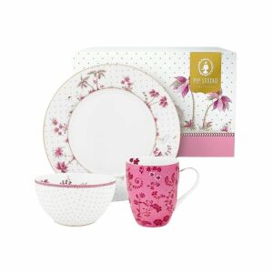 Frühstücksset, Teller, Schüssel und Becher, Porzellan, Pip Studio, Pink, Jolie Kollektion 122829175 - Schalen