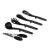 Berlinger Haus Anthracite Collection 5-piece kitchen utensil set including ladle, spoon, spaghetti server, skimmer, and tongs
