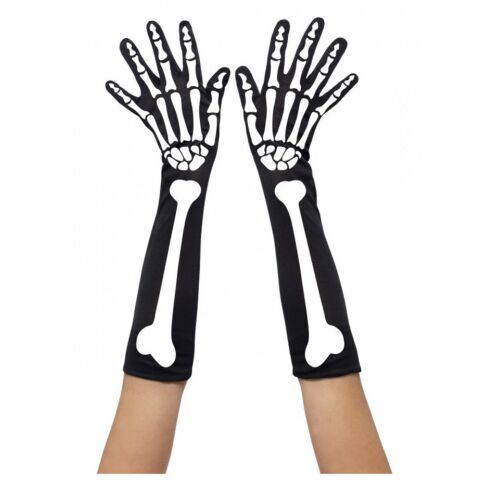 Szexi női kesztyű csontváz mintával, felnőtteknek