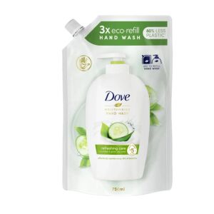Dove Fresh Touch Nawilżające Mydło w Płynie do Rąk, Wkład Uzupełniający, 750ml, Zapach Ogórka i Zielonej Herbaty - Uroda i zdrowie