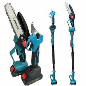 Flinke FK-8051 Magassági ágvágó láncfűrész és metszőolló készlet teleszkópos nyéllel 2db 48V akkuval 131544540 - Flinke