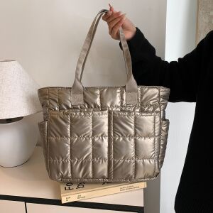 Ежедневна чанта за през рамо, TAIKESEN LADY W-2, модерна, текстилна материя, просторна, златиста