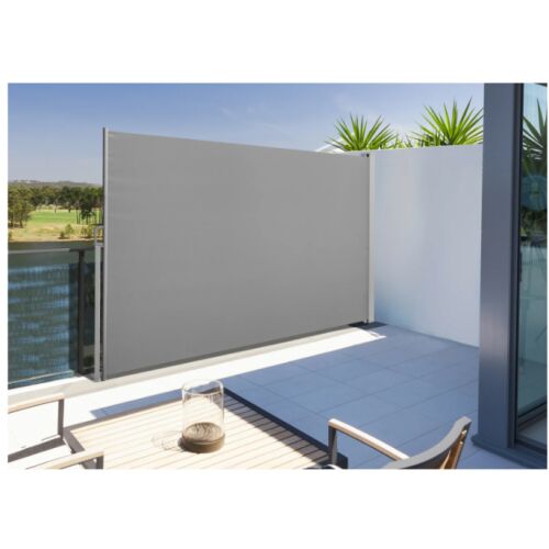 Pepita uvlačiva pregrada za privatnost, tamno siva, 160x300cm, za balkon, terasu, vrt, za vanjsku upotrebu
