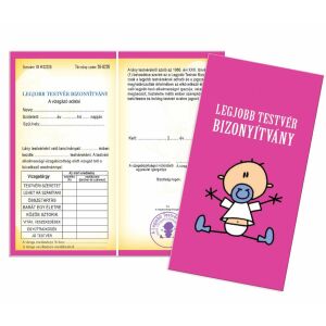 Vicces 'Legjobb Testvér' Bizonyítvány lányoknak - Vicces ajándék