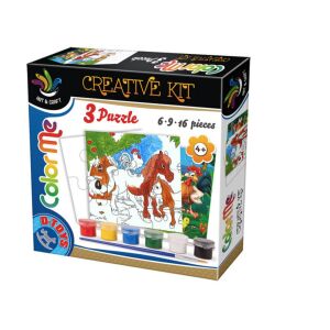 Set 3 puzzle-uri de colorat D-Toys - Color Me, 6/9/16 piese 122986310 - Puzzle