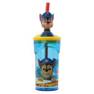 Nickelodeon Psi Patrol kubek 3D ze słomką, 360 ml, bez BPA - Nickelodeon