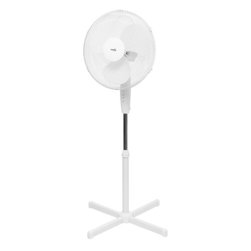 Home by Somogyi SF40WH white standing fan with adjustable height and oscillation