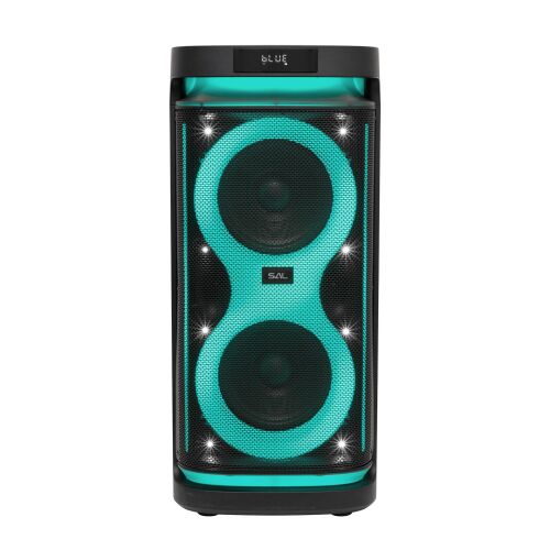 Home by Somogyi SAL PAR2400BT DJ keverő, party hangdoboz, Hordozható prémium hangfal 160 Watt, beépített akkumulátor és LED fény, Bluetooth, USB/microSD zenelejátszás, gitár és mikrofon bemenetek, 2-utas, 3 hangszóró 122989356