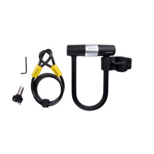 Dunlop Kerékpár zár "U" lakat, vázhoz rögzíthető, 120cm extra kábelzárral 123134134 - Dunlop