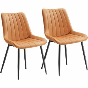 Set od 2 stolice za blagovaonicu nosivosti 120 kg, smeđe i crne boje | SONGMICS 123134599 - SONGMICS