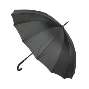 Fekete automata esernyő ívelt nyéllel, ferde nézet - Esernyő