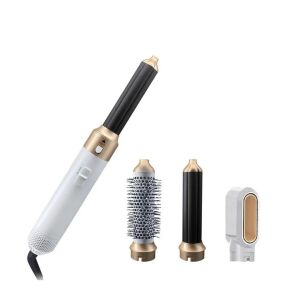 Sada na styling vlasov Omnia, 4 doplnky, 1000W, biela a zlatá, fén, kulma na vlasy, doplnky na kulmovanie Airwrap - Fén na vlasy