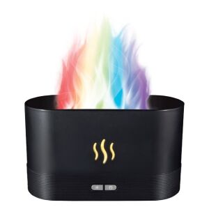 Elektryczny dyfuzor do aromaterapii i perfumerii z diodą LED, z efektem płomienia w 8 kolorach, 17x7x10 cm, czarny 136041577 - Dyfuzor