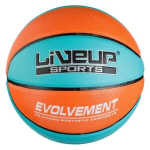 LiveUp Sports 7-es méretű kosárlabda, narancssárga és türkiz, Evolvement Advanced Synthetic Composite - Kosárlabdázás