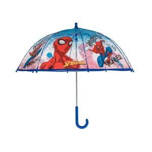 Dziecięcy parasol przeciwdeszczowy z kijem, automatyczny, model Spiderman, 64 cm, niebieski 136039390 - Parasol dziecięcy