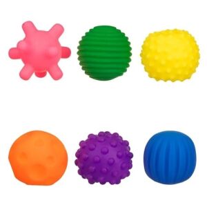 Dombornyomott érzékelő golyók készlete 1+ éves korú gyermekek számára, Különböző formák és színek, Műanyag, 19x5x31cm, Több színű