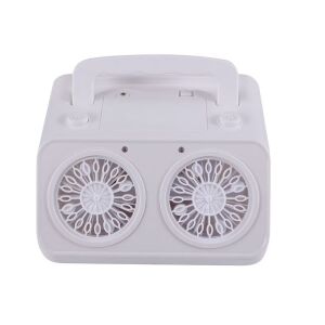 Biały elektryczny dmuchawa do baniek mydlanych z oświetleniem LED, pojemność 200 ml, 2 prędkości, 20 000+ baniek na minutę, plastik, 21x18x17,5 cm, kolor czarny/biały - Gry i sprzęt na świeżym powietrzu