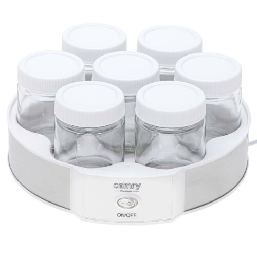 Mașină de făcut iaurt Camry CR 4519 cu 7 borcane de sticlă, alb și argintiu