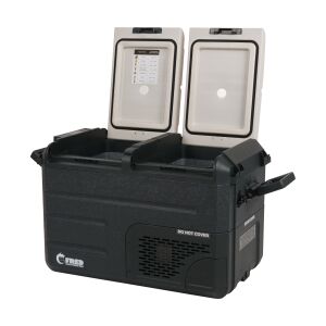 Eurom elektromos hűtő, Fred Double, űrtartalom 38 liter, 2 rekeszes, ideális lakókocsihoz/jachthoz/autóhoz, állítható hőmérséklet +10~ -20ºC, Eco mód, autó/hálózati tápegység, hűtő/fagyasztó