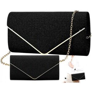 "Elegáns estélyi brokát válltáska, fekete, szintetikus, 23x12x6 cm" 123136097 - Öltözködés kiegészítő